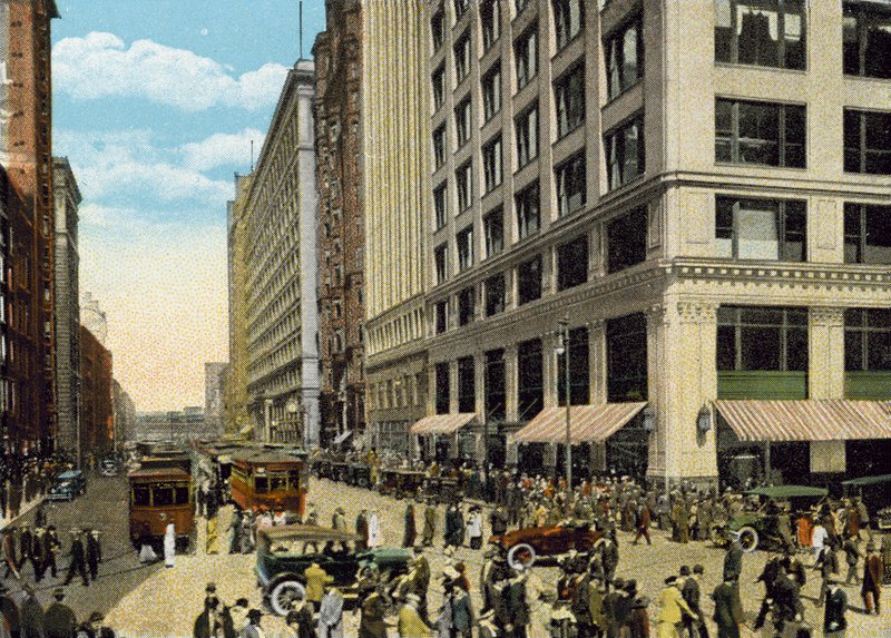 State Street, olhando para o norte da Madison Street (foto colorida) de American Photographer