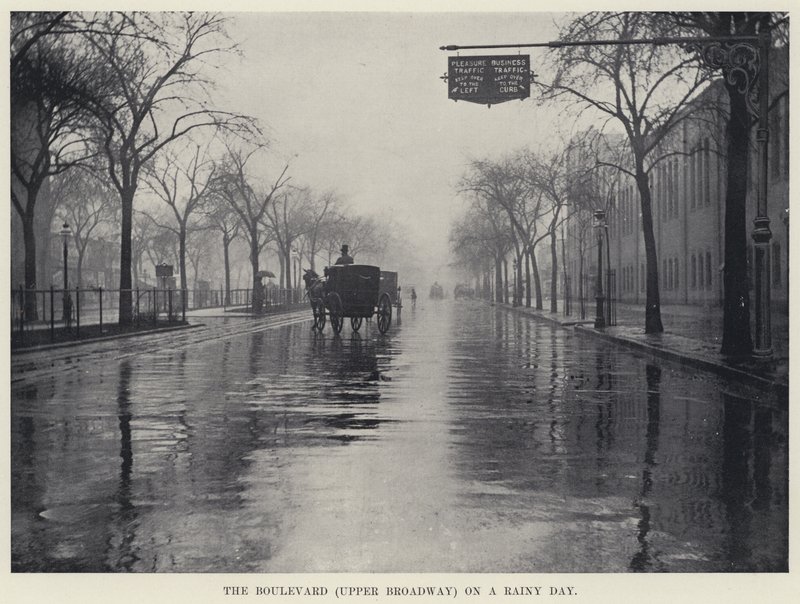 The Boulevard (Upper Broadway) num dia de chuva (foto a p/b) de American Photographer