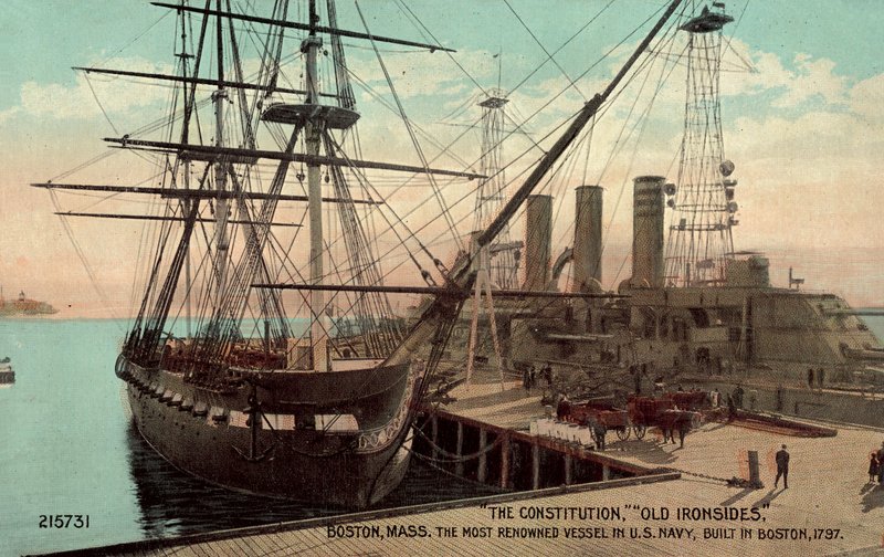 O Constitution, Old Ironsides, Boston, Massachusetts, o navio mais famoso da Marinha dos EUA (fotografia a cores) de American Photographer