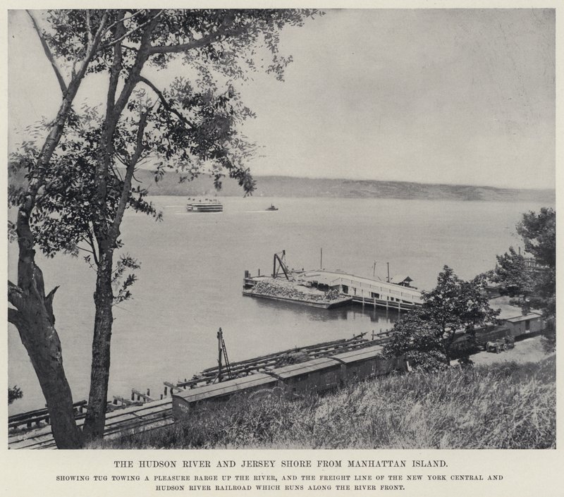 O Rio Hudson e Jersey Shore da Ilha de Manhattan (foto a p/b) de American Photographer