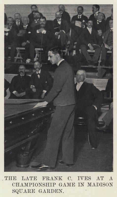 O falecido Frank C Ives num jogo do Campeonato em Madison Square Garden (foto a p/b) de American Photographer