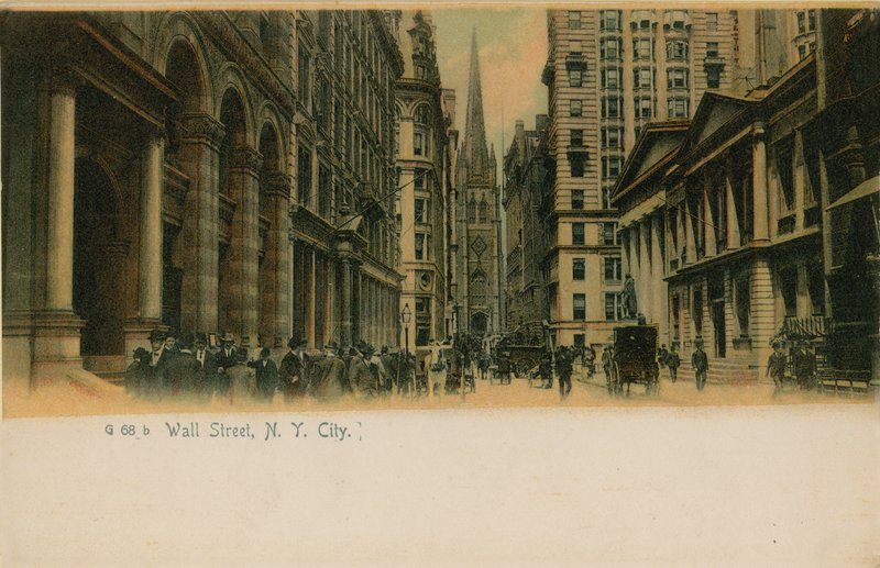 Wall Street, Nova Iorque. Postal enviado em 1913. de American Photographer