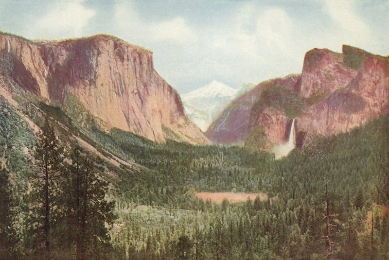Vale de Yosemite, Califórnia, visão geral do ponto de artistas (foto colorida) de American Photographer