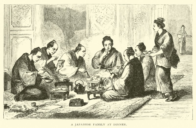 Uma família japonesa no jantar de American School