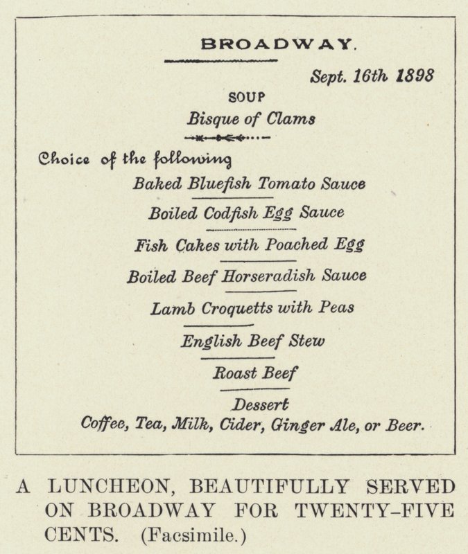 Um almoço, maravilhosamente servido na Broadway por vinte e cinco cêntimos, Facsimile (litho) de American School