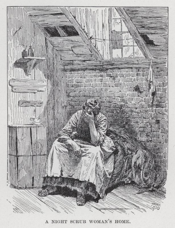 A Casa de uma Mulher Esfregona Nocturna (litho) de American School