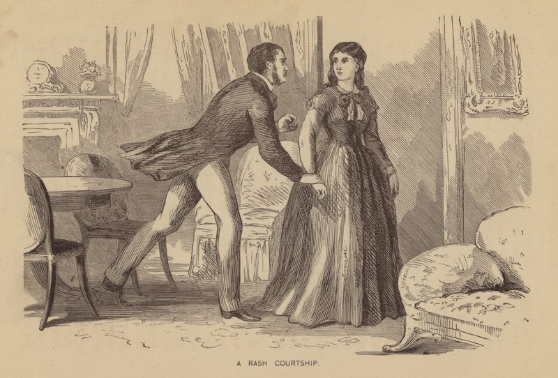 A Rash Courtship (gravura) de American School