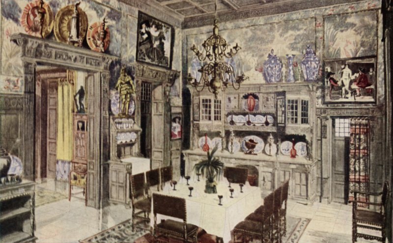 Um modelo de sala de jantar alemã (cor litho) de American School
