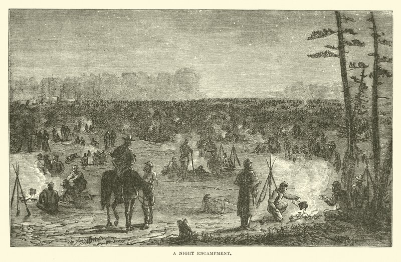 Um acampamento noturno, dezembro de 1862 de American School