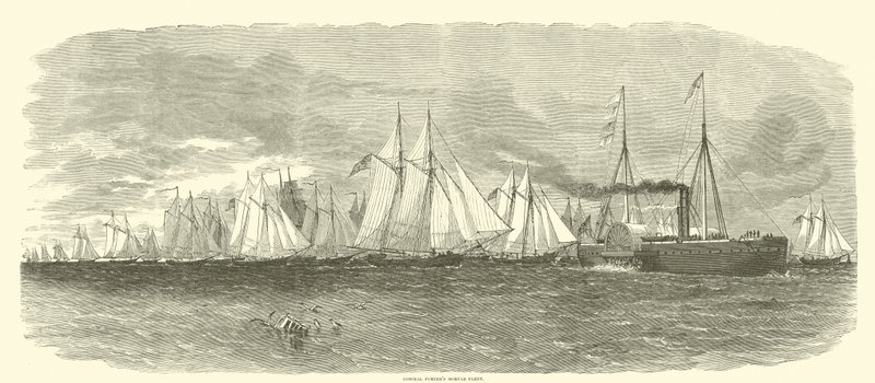 Frota de morteiros Admiral Porters, 1862 de American School