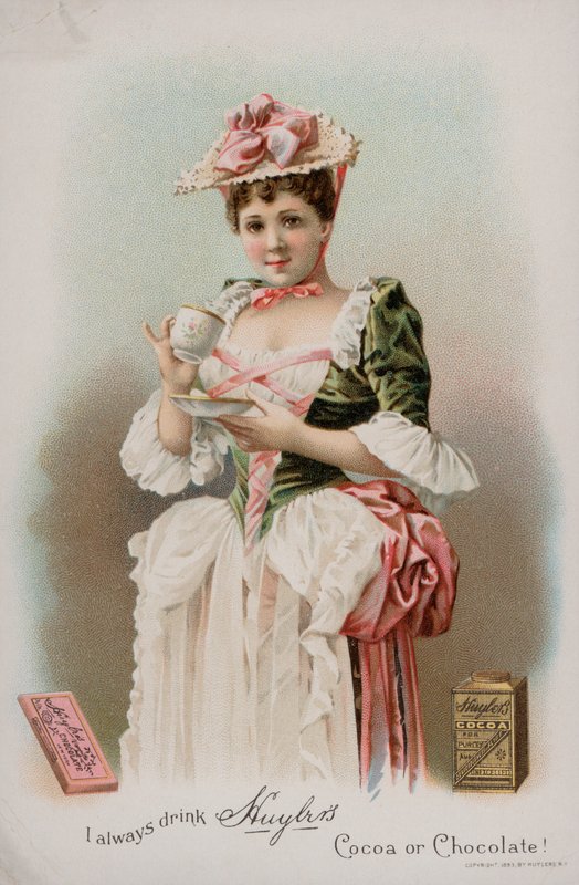 Propaganda para o chocolate e chocolate de Huyler, 1893 de American School