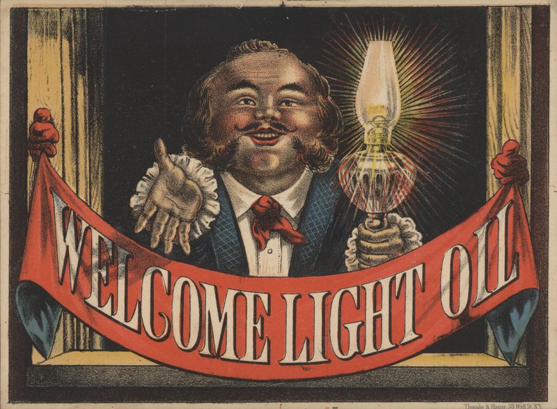 Anúncio para Welcome Light Oil de American School
