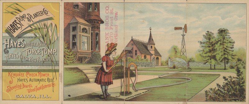 Anúncio para a Empresa Hayes Pump and Plantter (cor litho) de American School