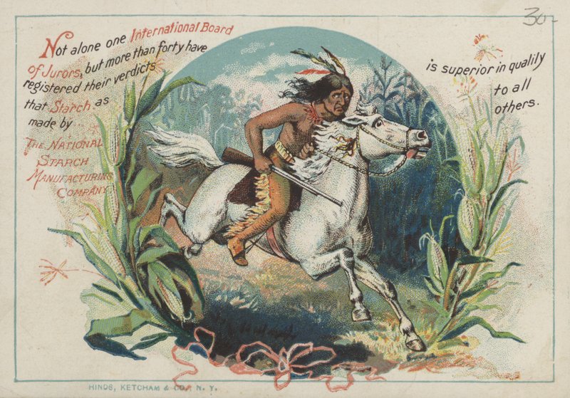 Anúncio para a Companhia Nacional de Fabricantes de Amido (chromolitho) de American School