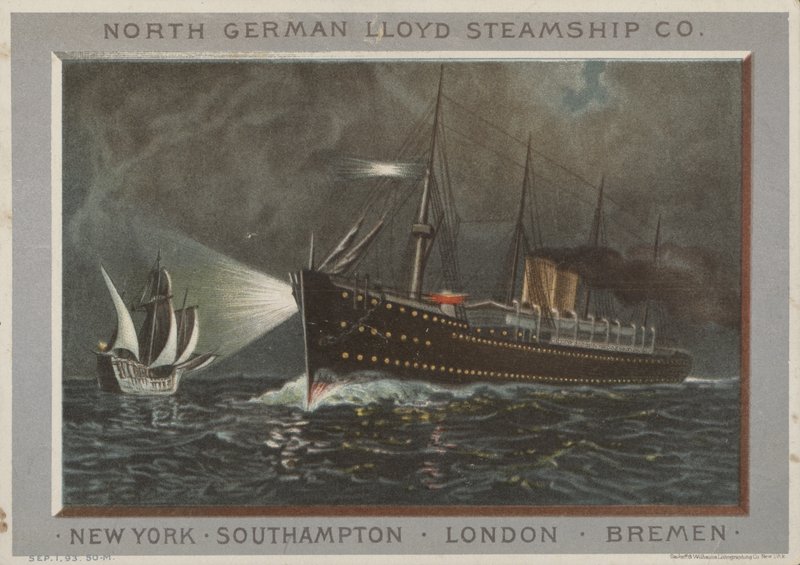 Anúncio para a North German Lloyd Steamship Company de American School