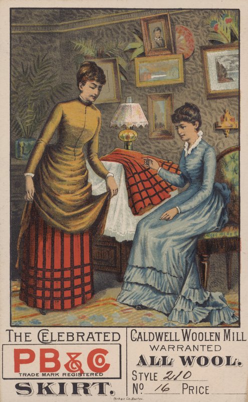 Anúncio para saias de lã (cor litho) de American School