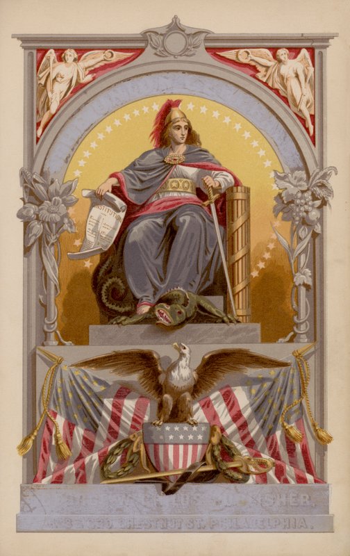 Figura alegórica que representa os Estados Unidos da América de American School
