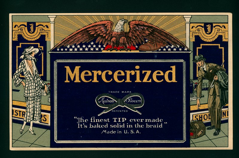 Anúncio americano de algodão mercerizado (litografia a cores) de American School