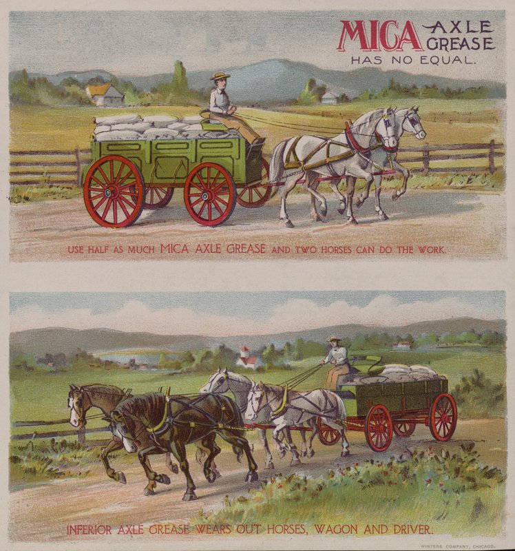 Publicidade com cartão de comércio americano Mica graxa de eixo de American School