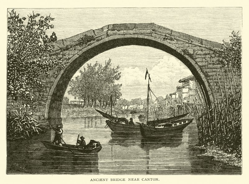 Ponte antiga perto do cantão de American School