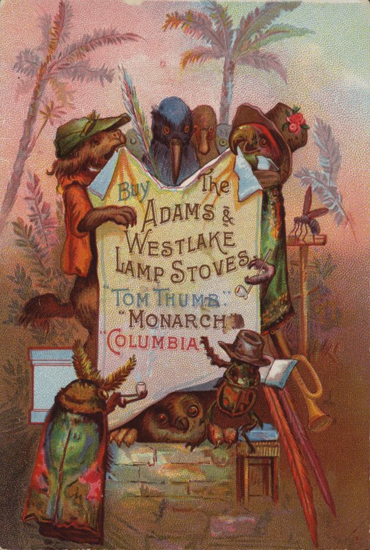 Animais segurando cartaz. de American School