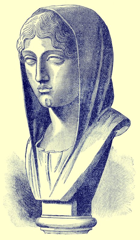 Aspasia, ilustração da História da Grécia por Victor Duruy, publicada em 1890 (imagem digitalmente melhorada) de American School