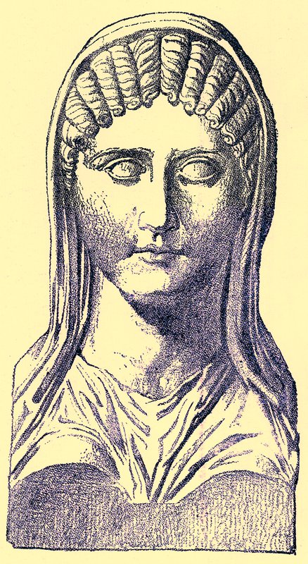 Aspasia, ilustração da História da Grécia por Victor Duruy, publicada em 1890 (imagem digitalmente melhorada) de American School