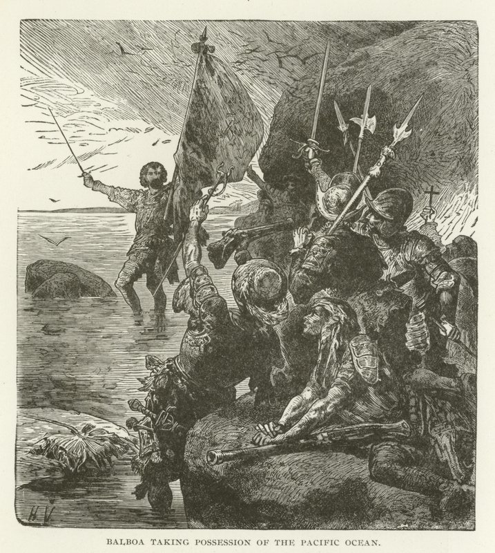 Balboa tomando posse do Oceano Pacífico de American School