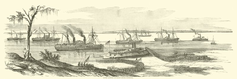 Bancos desembarcando em Baton Rouge, Louisiana, em março de 1863 de American School