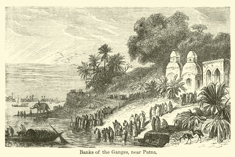 Bancos do Ganges, perto de Patna de American School