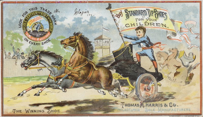 Corrida de carruagem de menino com bota de American School