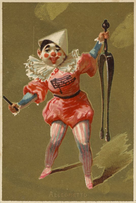 Menino, vestido, palhaço de American School