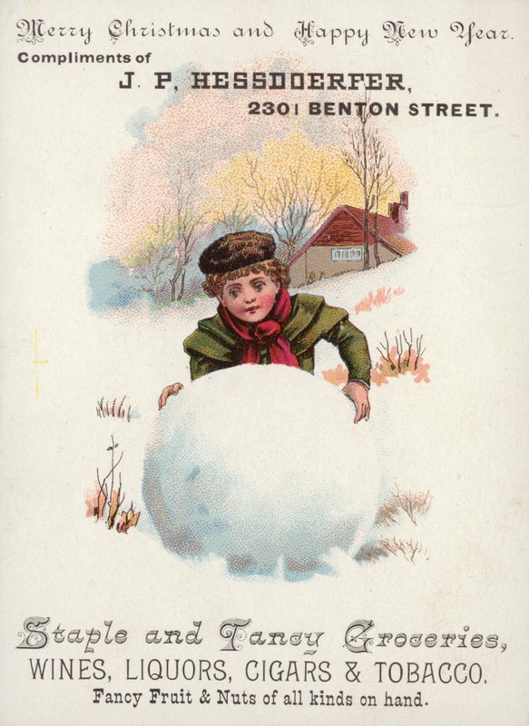 Menino, rolamento, gigante, bola neve de American School