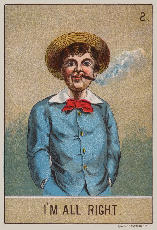 Rapaz a fumar (cor litho) de American School