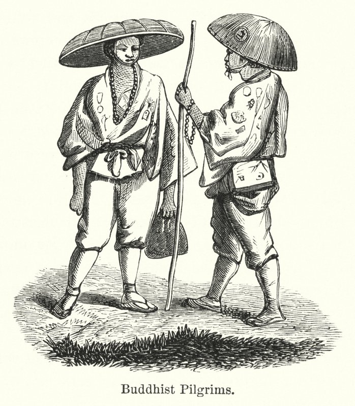 Peregrinos Budistas (gravura) de American School