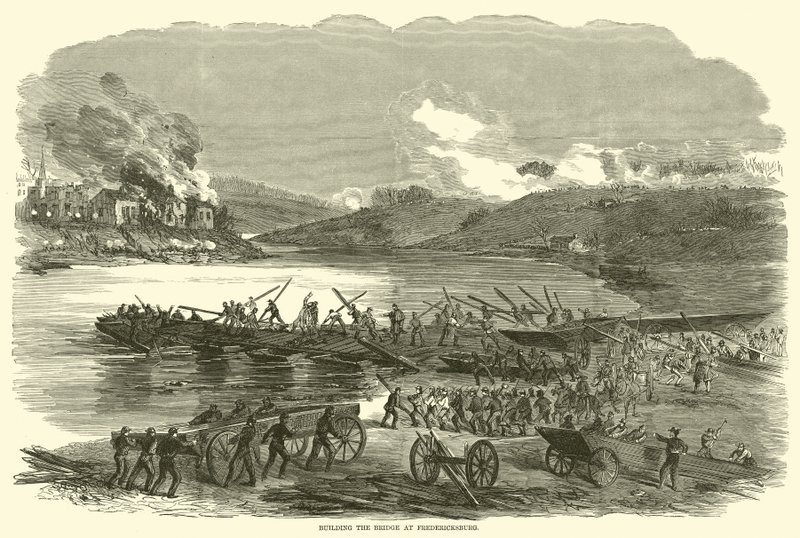 Construindo a ponte em Fredericksburg, dezembro de 1862 de American School
