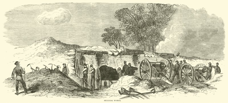 Obras de construção, junho de 1864 de American School