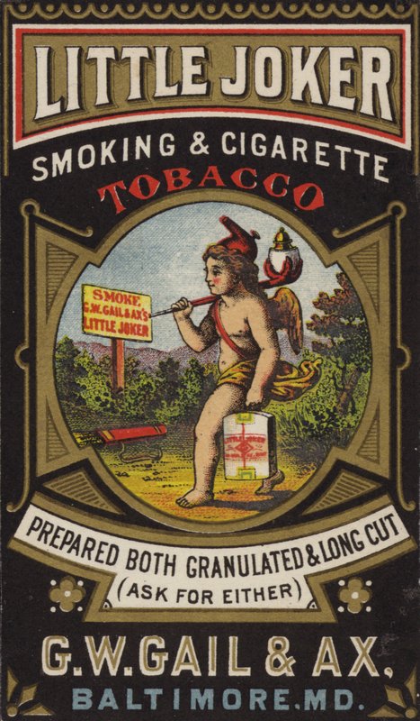 Querubim carregando tabaco e isqueiro de American School