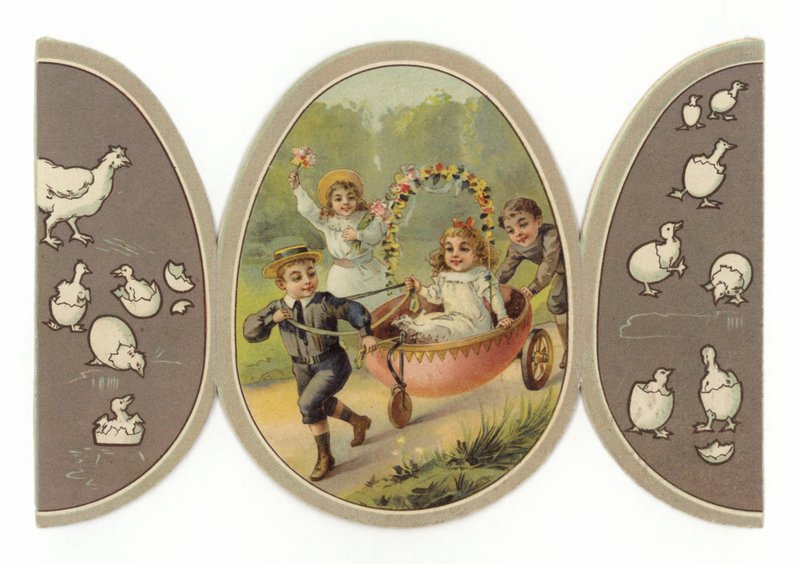 Crianças brincando no carrinho de ovos de American School