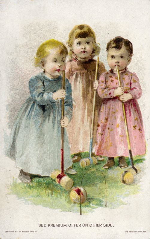 Crianças, jogando croquet de American School