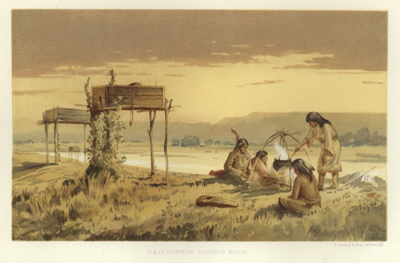 Enterro de andaime chippewa de American School