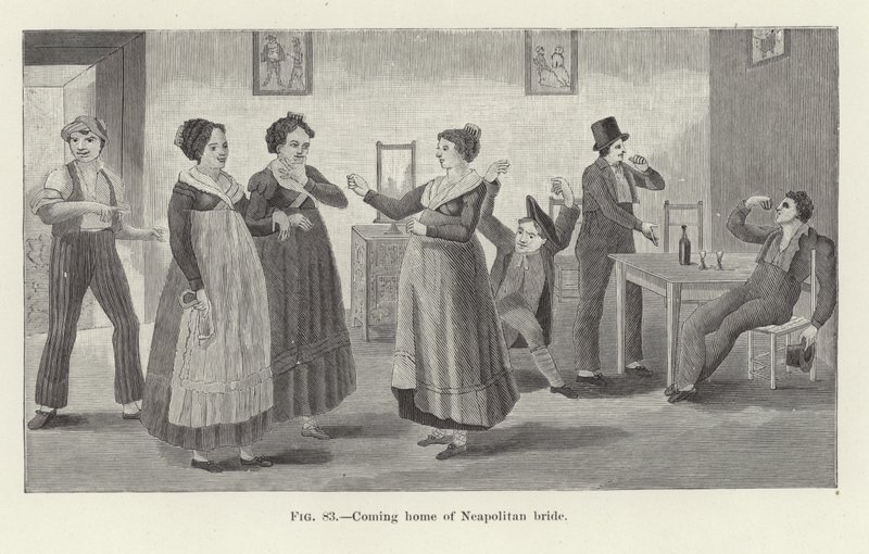 Chegando em casa da noiva napolitana de American School