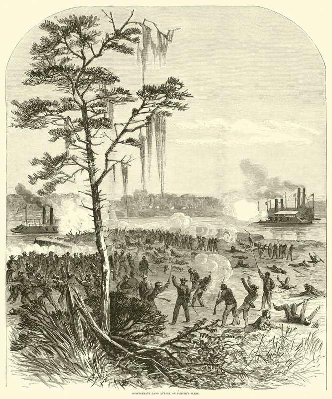 Ataque de terra confederado na frota de Porters, abril de 1864 de American School