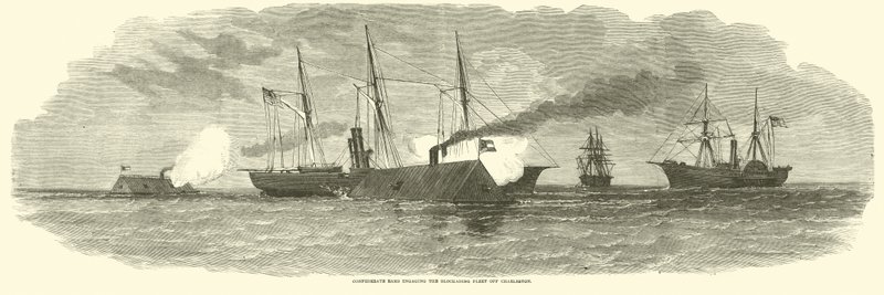 Carneiros confederados engajados na frota de bloqueio de Charleston, janeiro de 1863 de American School