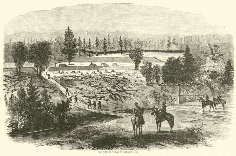 Confederado trabalha na Hatchers Run, em agosto de 1864 de American School