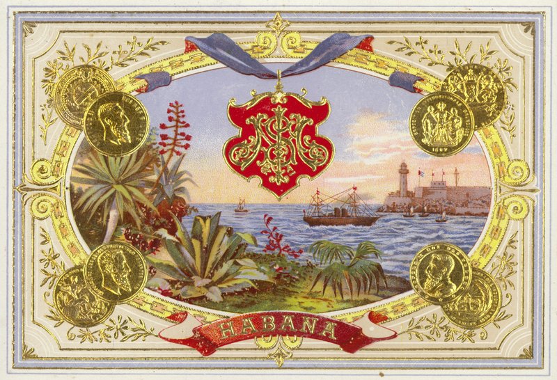 Rótulo de caixa de charuto cubano de American School