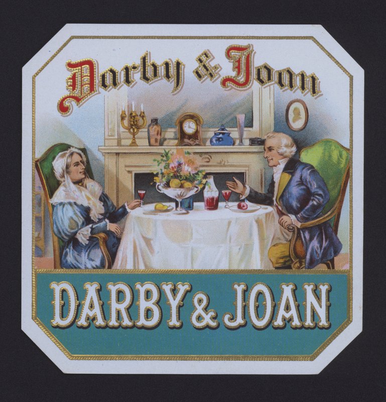 Darby e Joan, etiqueta de charuto (cromolito) de American School