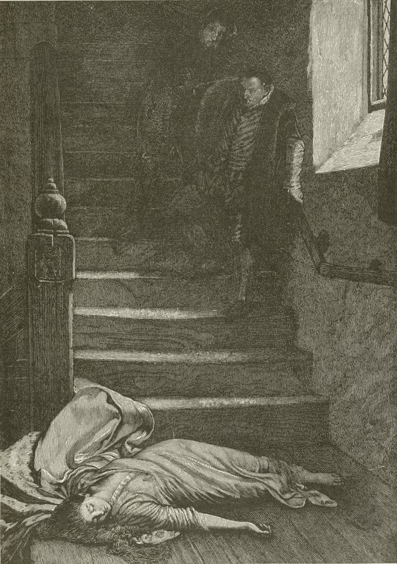 Morte da senhorita Langdon, da pintura de Wm Fred Yeames de American School