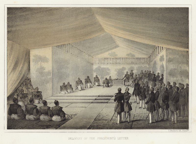 Entrega da carta do Presidente, Kurihama, Japão, 14 de julho de 1853 de American School
