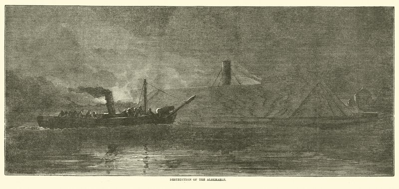 Destruição do Albemarle, outubro de 1864 de American School